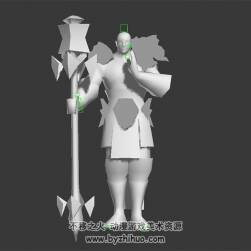 大和尚法杖白模 3D模型 有綁定和攻擊動(dòng)作