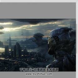 壮观的科幻场景 概念原画 PSD分层文件