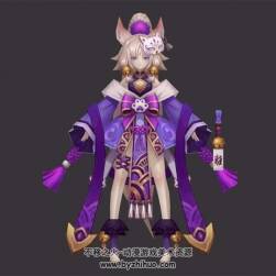 和風(fēng)蘿莉 狐妖獸耳少女 3D模型