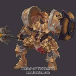 金屬鎧甲壯漢 盾牌戰(zhàn)士 3D模型 有綁定和待機(jī)動(dòng)作