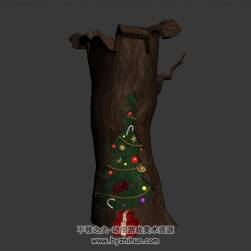 枯木圣诞树 四角面3D模型 max格式下载
