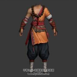 方丈和武僧的服裝 3D模型