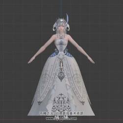 星之海洋6女主蕾缇希雅 婚纱装3D模型 百度网盘下载