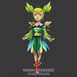 人形精衛(wèi)鳥 3D模型 有綁定和全套動作
