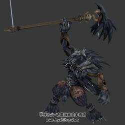 魔幻類游戲怪物boss烏鴉法師3DMax模型帶骨骼全套動作下載