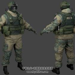 Rainbow Six siege 彩虹六號(hào)Fuze游戲角色攻擊手3D模型格式OBJ下載