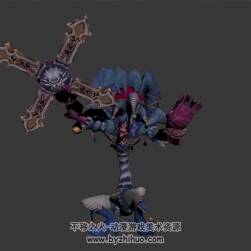 暗黑風(fēng)小丑怪物 3D模型 有綁定和全套動(dòng)作
