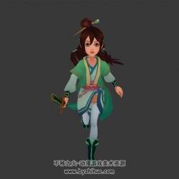 卡通風(fēng)格 古代女俠 3D模型 有綁定和動作