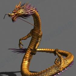 中國龍3D模型帶綁定動作