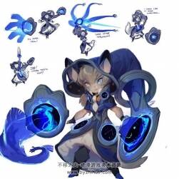 Shardbound 貓娘法師Mori 3D模型 四邊面高模 有綁定動(dòng)作