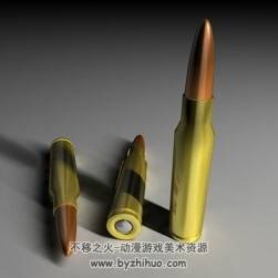 武器C4D模型 7.62mm NATO Bullet 分享