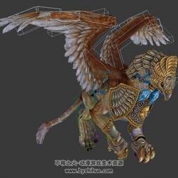 魔幻獅鷲飛行待機動作3DMax模型帶綁定下載