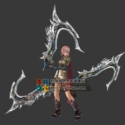 最终幻想 lighting 雷霆 max源文件 全套动作 游戏角色模型