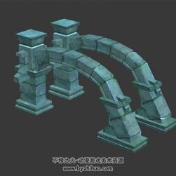 拱形石柱 3D模型 四角面 百度網(wǎng)盤下載