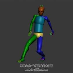 人物骨骼 躡手躡腳的走路動作 3D模型