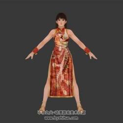 DoA5 Sarah 紅旗袍 角色服裝3D模型 MAX格式 有綁定