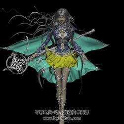 游戲銀發(fā)法師魔法女孩3DMaya模型下載