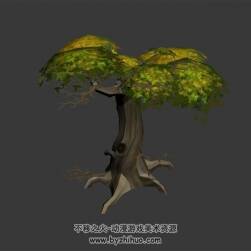 簡易大樹模型 max格式 3D模型下載 四角面