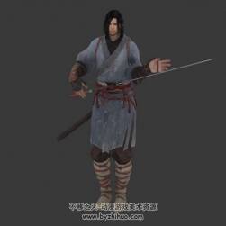 中式古裝武夫刀客3DMax模型鬼畜舞蹈動畫下載