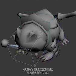 游戲座騎寵物蛙怪3DMax模型帶骨骼跳躍動作無貼圖