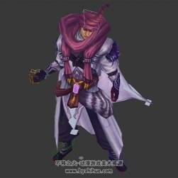 武俠類游戲角色人物白虎堂堂主3DMax模型帶綁定全套下載