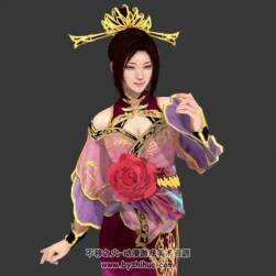 中式古裝人物貂蟬3D模型帶綁定待機(jī)動(dòng)作下載