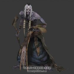地狱暗黑法师巫师3DMax模型带绑定全套动作下载
