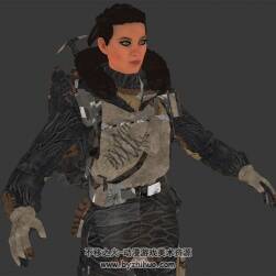 现代科幻冒险类游戏女角色3D模型OBJ格式下载
