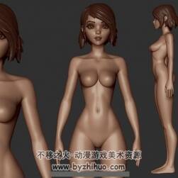3d动漫少女裸模型 ZTL和OBJ格式