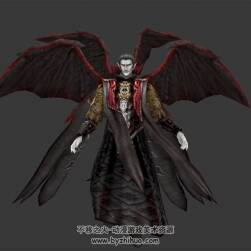 欧美风魔幻类游戏角色吸血鬼血族公爵3DMax模型全套动作下载