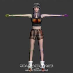 現(xiàn)代時(shí)尚少女 3D模型 有綁定 四邊面