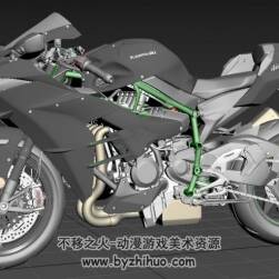 川崎忍者h(yuǎn)2r摩托車 3DMax模型百度網(wǎng)盤下載