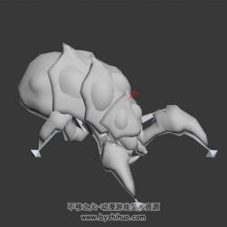 游戲昆蟲攻擊動作3DMax模型帶骨骼下載