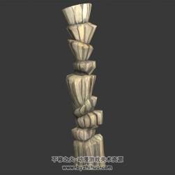 形状奇怪的石柱 3D模型 四角面 百度网盘下载