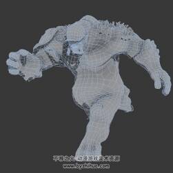巨人怪物 3D模型 有綁定和奔跑動(dòng)作 四邊面
