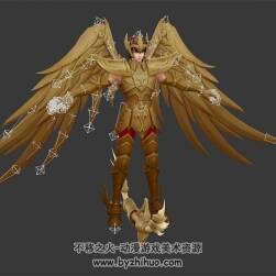 王者榮耀 后羿 圣斗士黃金鎧甲 有綁定的高模 3D模型