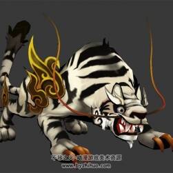 龍須白虎  3D模型  有綁定和怒吼動(dòng)作
