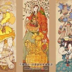 韓國古典Q版卡通插畫 創(chuàng)意角色