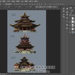 劍嘯江湖場(chǎng)景建筑 PSD源文件分享包