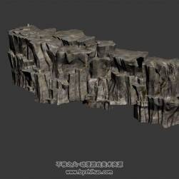 山壁懸崖 四角面3D模型 max格式下載