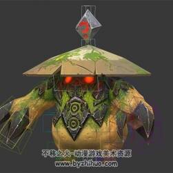 Q版草帽小怪物 3D模型 有骨骼綁定