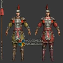 中国 古代 铠甲 士兵模型
