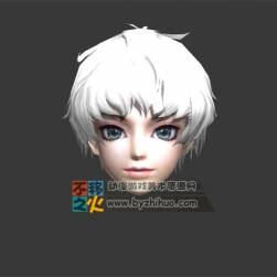 白发 短发 少年头部模型