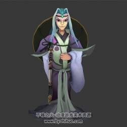 反派道士法師 3D模型 有綁定和動作