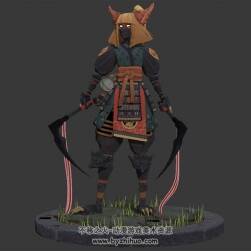 日式狐貍女忍者3D模型 含貼圖多種格式下載