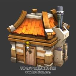 煙囪小屋 卡通建筑 3D模型 百度網(wǎng)盤(pán)下載
