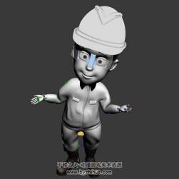 Q版大頭工程師3Dmax模型帶骨骼帶動畫下載
