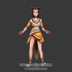 埃及風(fēng)貓妖 3D模型 有綁定和攻擊動作 四邊面