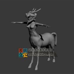 女人马 3D模型 高模