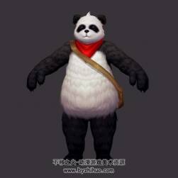 擬人熊貓 動物3D模型